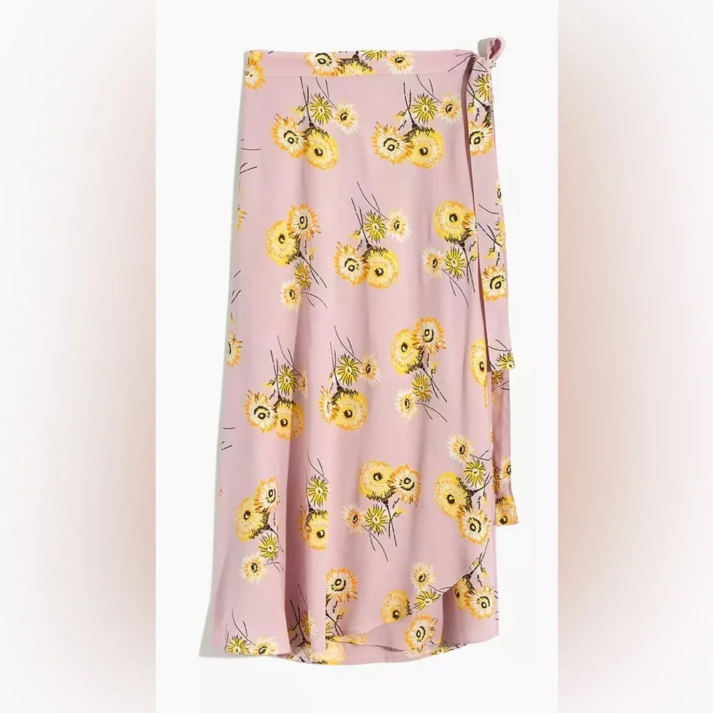NWT Madewell Wisteria Dove Dutch Dandelions‎ Wrap Skirt
